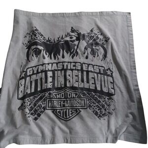 Gildan Throw Blanket Non-Standard 50x54 Gray Harley-Davidson‎ Motorcycle Graphic